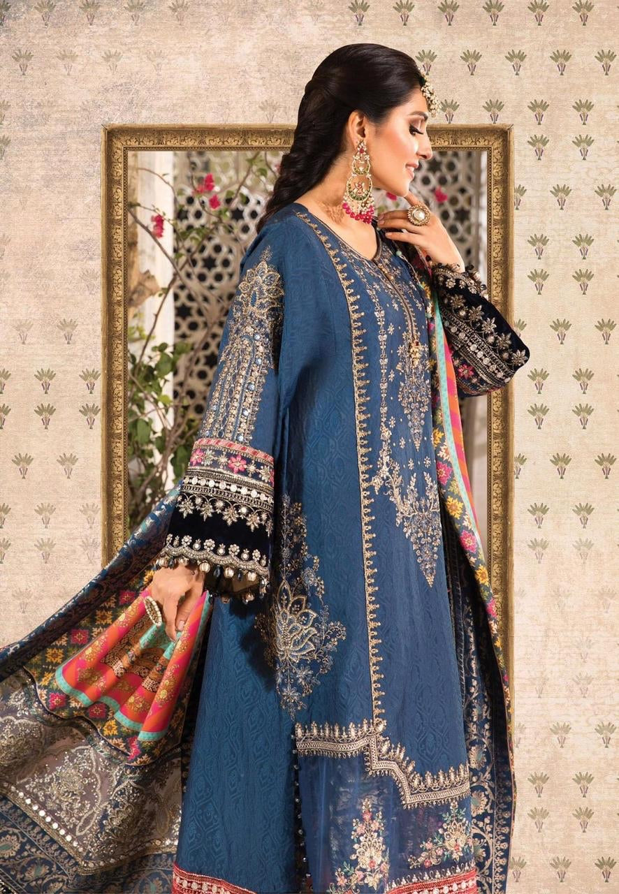 MARIA.B -3PC UNSTITCHED LUXURY CHIFFON EMBROIDERED DF -2364