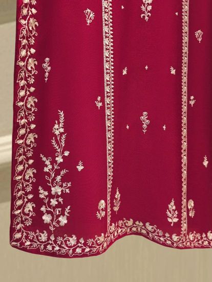 AGHA NOOR -3pc Unstitched Chiffon Embroidered Suit DF-1992