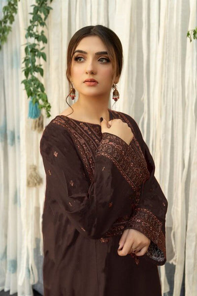 URGE -3PC UNSTITCHED UNSTITCHED DHANAK EMBROIDERED SUIT DF-1543