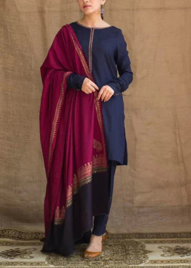 URGE -3PC DHANAK EMBROIDERED SUIT DF-1672