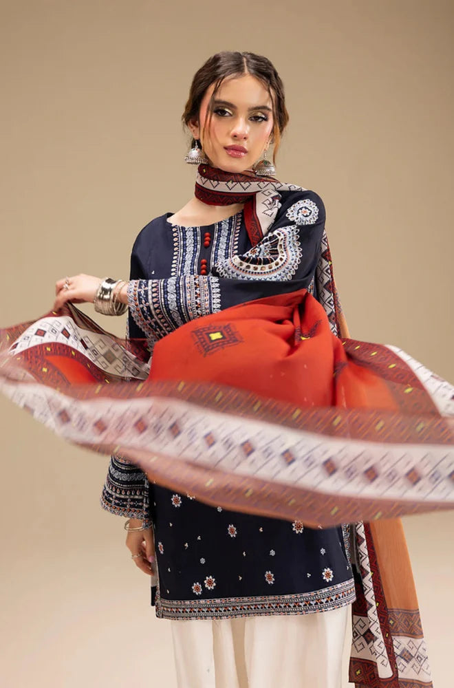 JAZMIN - Unstitch Winter 3PC Dhanak Embroidered Suit- DF-9272