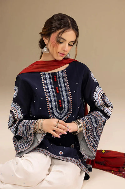 JAZMIN - Unstitch Winter 3PC Dhanak Embroidered Suit- DF-9272