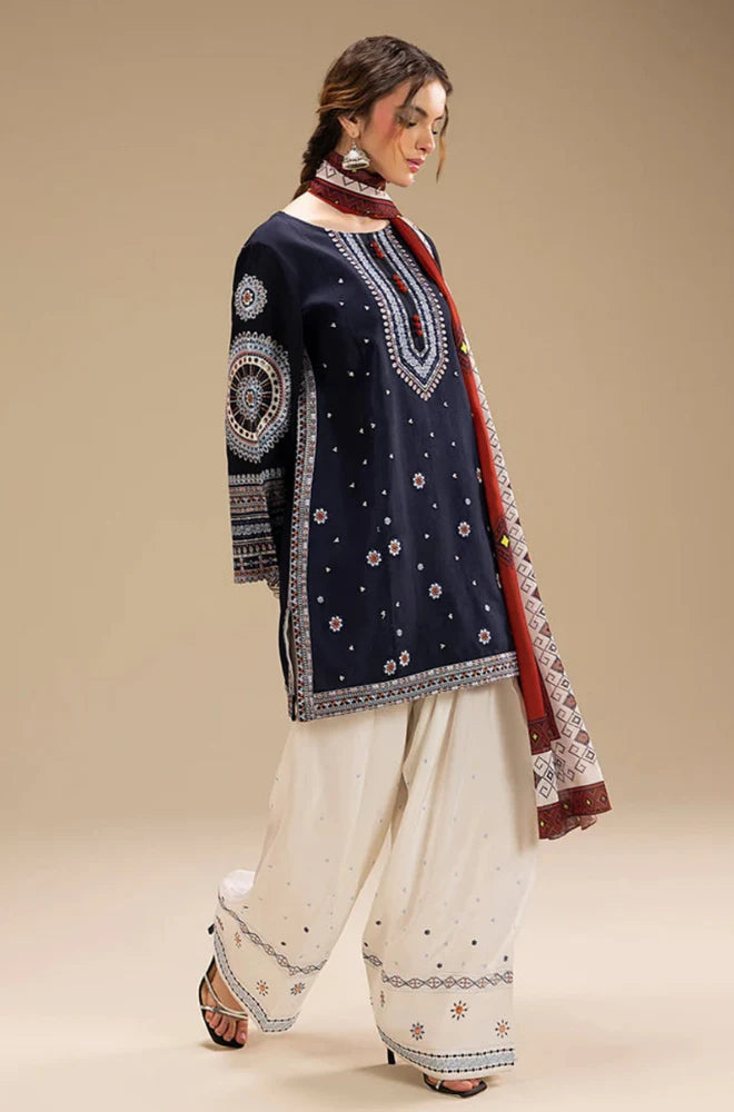 JAZMIN - Unstitch Winter 3PC Dhanak Embroidered Suit- DF-9272