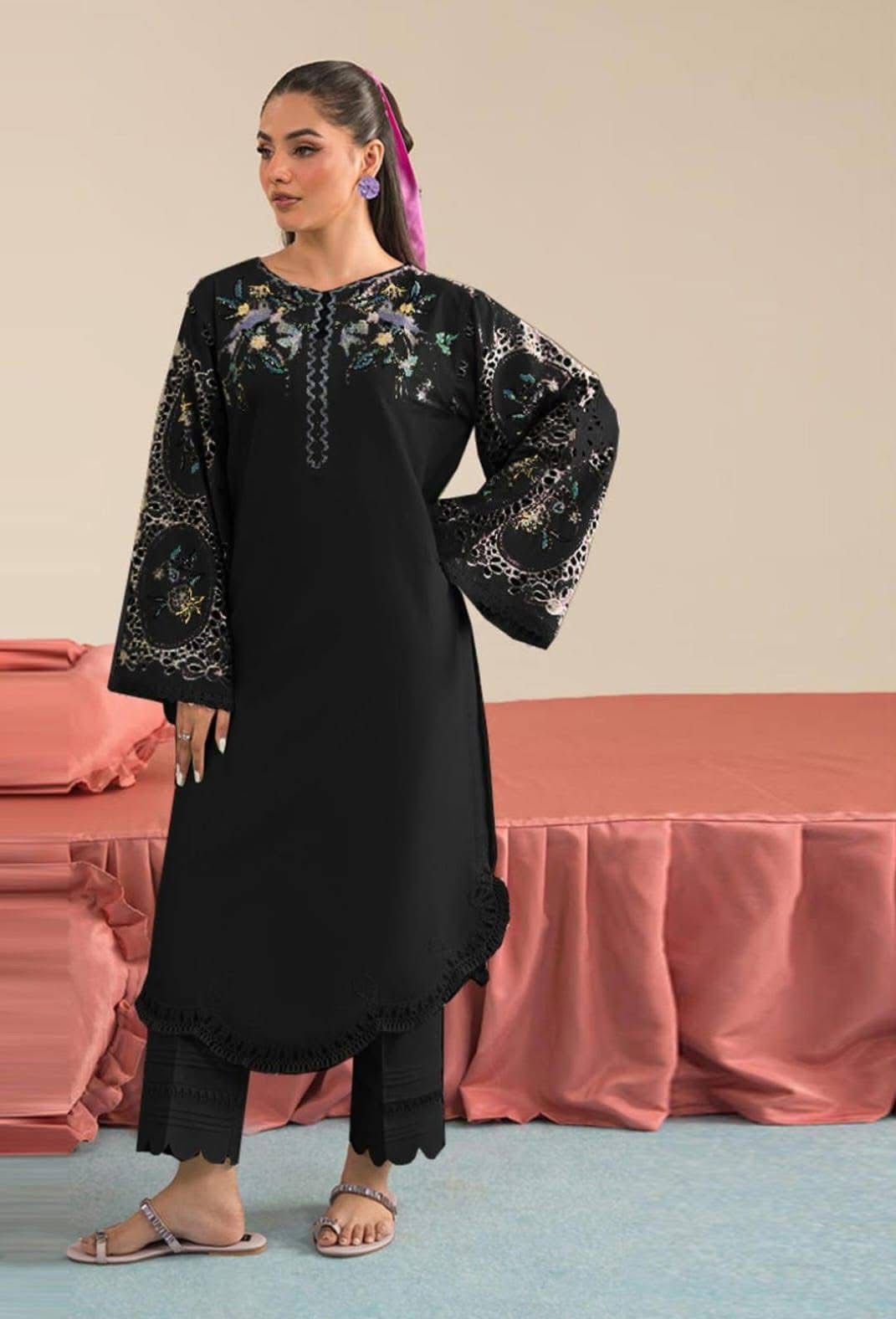 VANIYA -2PC UNSTITCHED DHANAK EMBROIDERED SUIT DF-113
