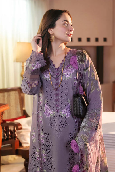 COCO BY ZARA SHAHJAHAN -3PC UNSTITCHED DHANAK CHIKANKARI EMBROIDERED SUIT DF-1273