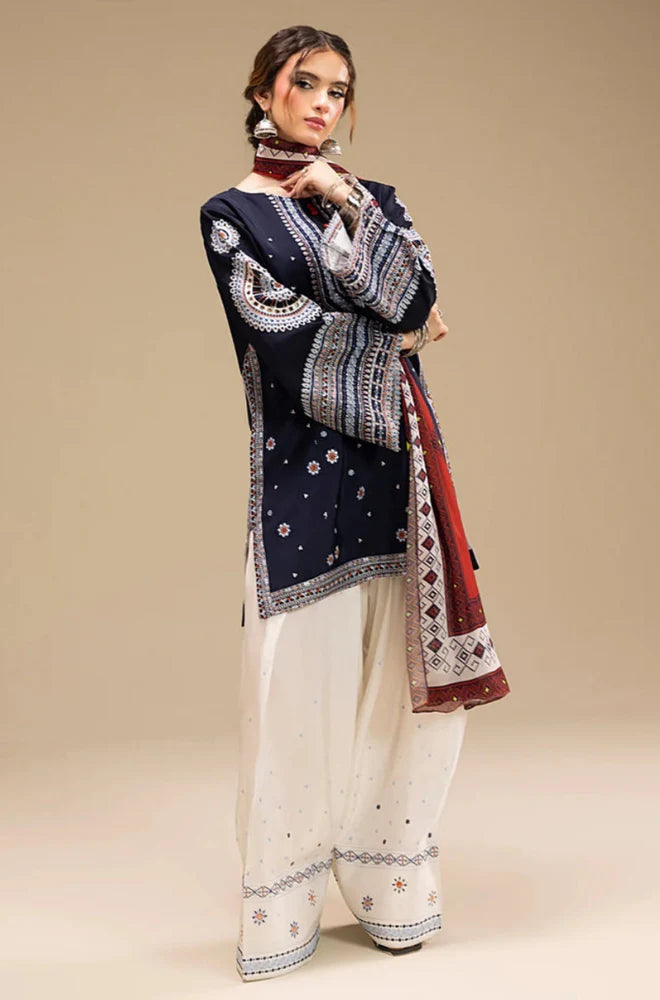 JAZMIN - Unstitch Winter 3PC Dhanak Embroidered Suit- DF-9272