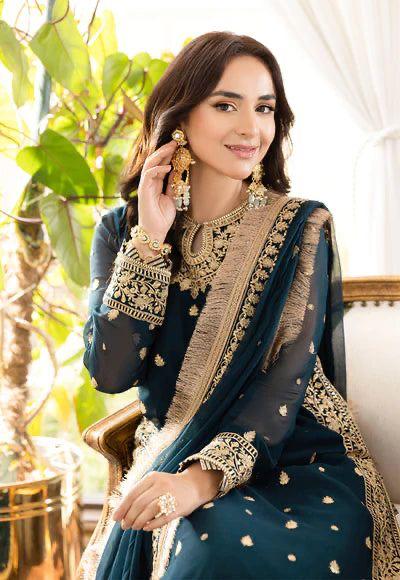 ASIMJOFA -3PC UNSTITCHED EMBROIDERED CHIFFON UNSTITCHED DF-4990