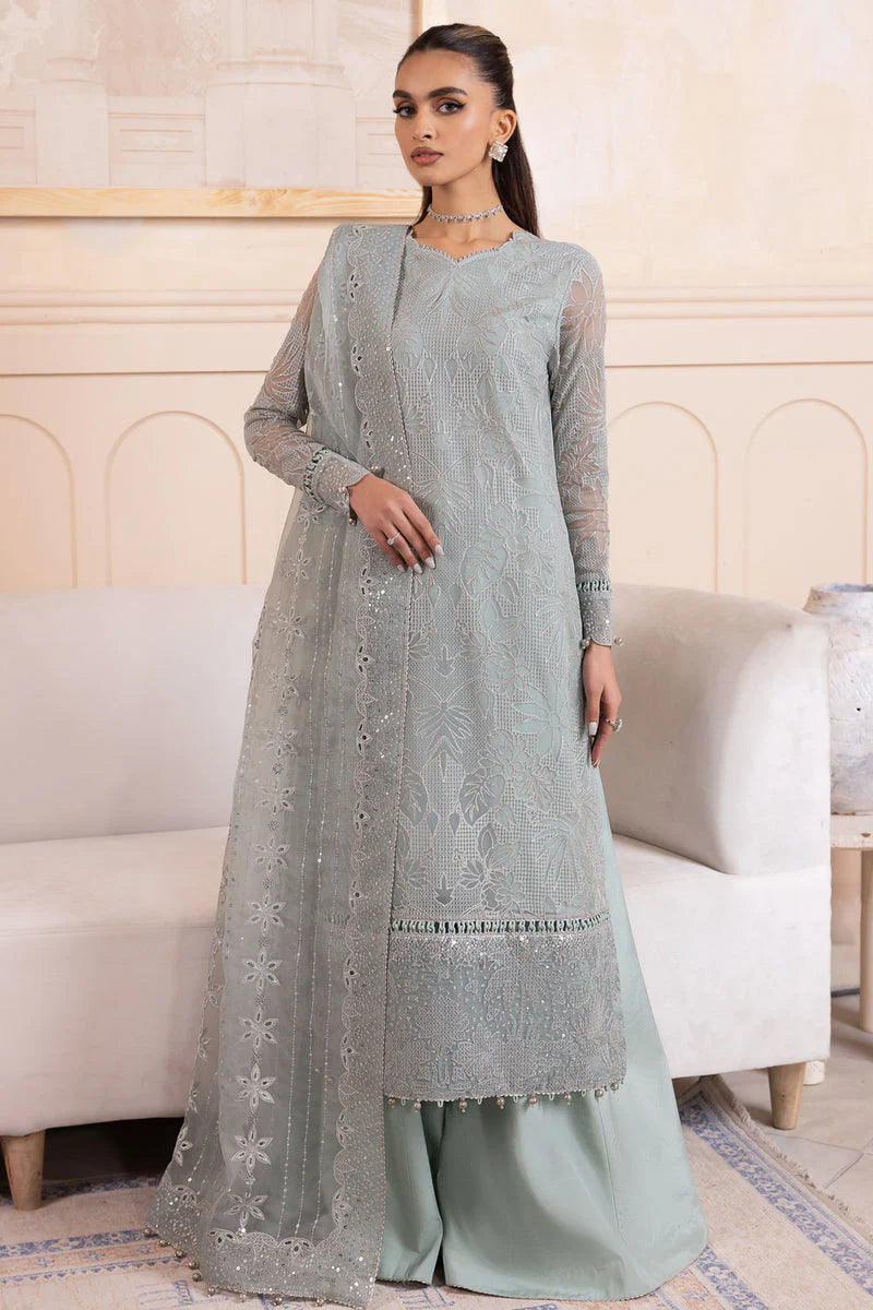 JAZMIN -3PC UNSTITCHED LUXURY CHIFFON EMBROIDERED SUIT DF-1679