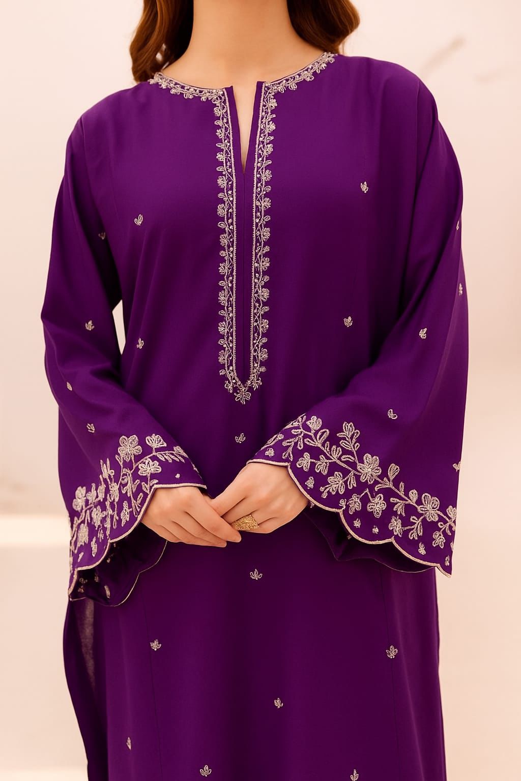 URGE -2PC UNSTITCHED DHANAK EMBROIDERED SUIT DF-679