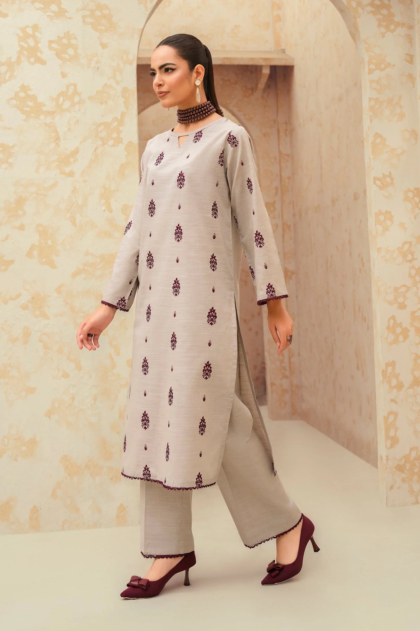 AISLING -3PC UNSTITCHED DHANAK EMBROIDERED SUIT DF-2266