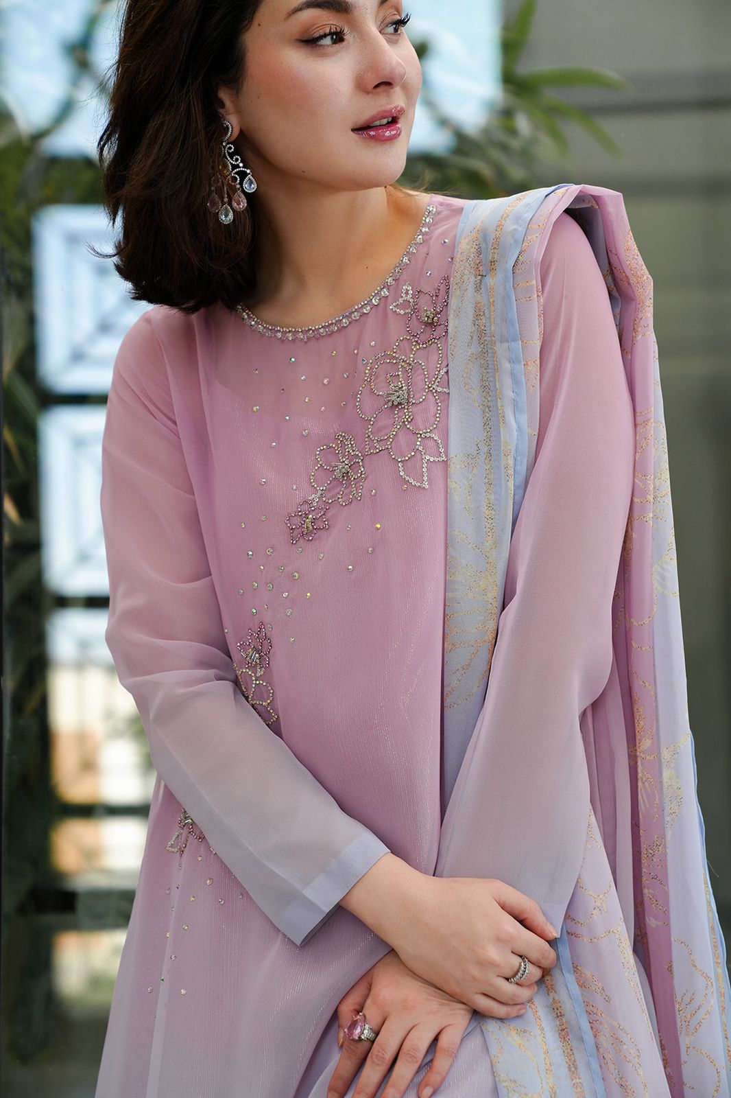 LULUSAR -3PC UNSTITCHED WINTER LUXURY CHIFFON EMBROIDERED SUIT DF-761