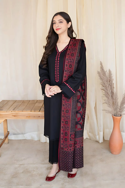 AISLING -3PC DHANAK EMBROIDERED SUIT DF-3729