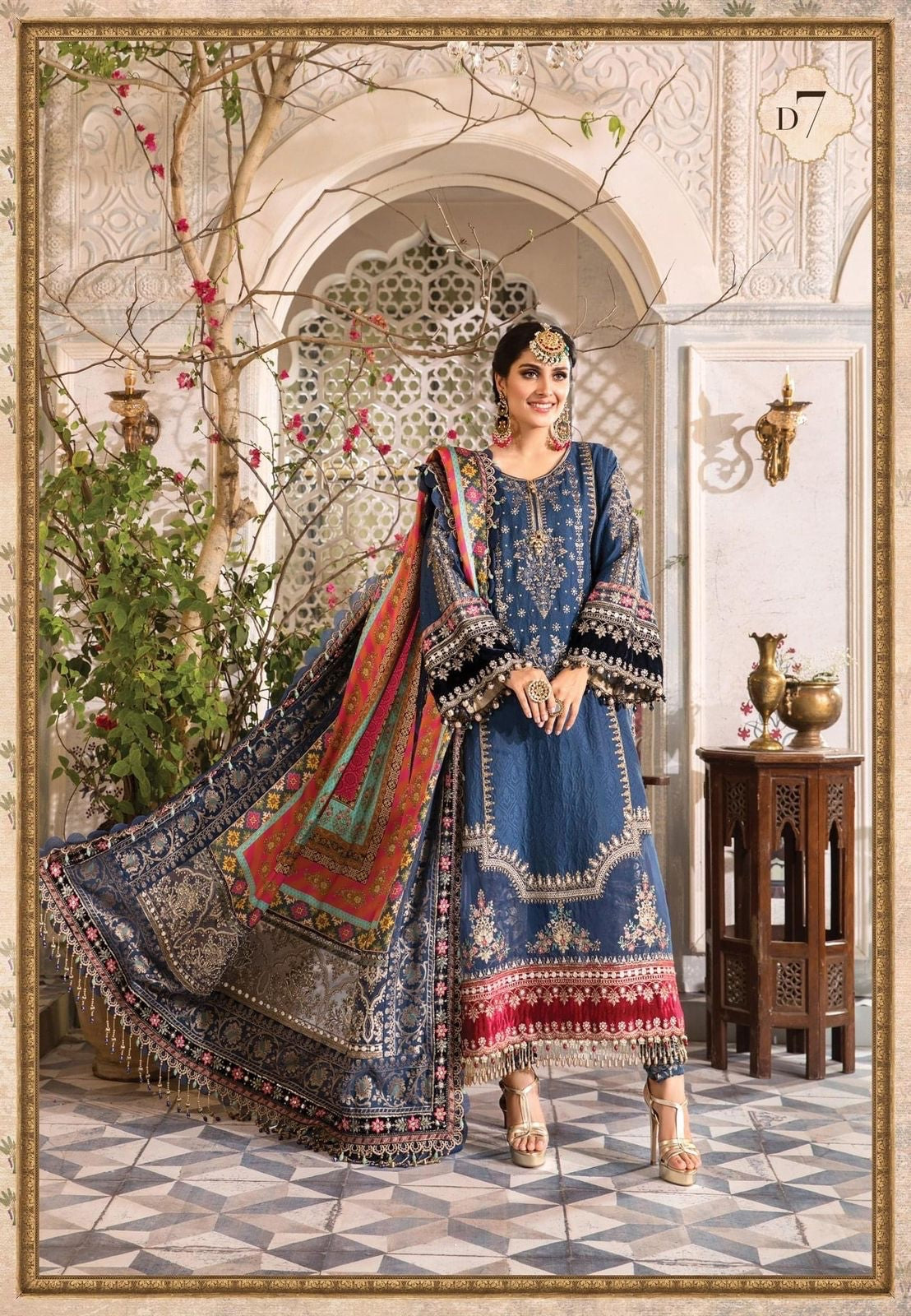 MARIA.B -3PC UNSTITCHED LUXURY CHIFFON EMBROIDERED DF -2364