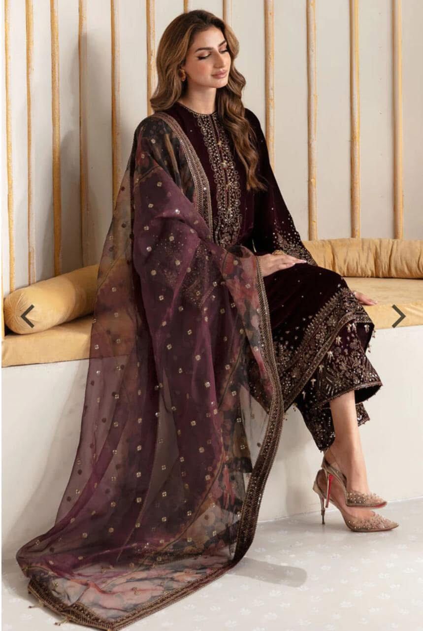 JAZMIN -WINTER 3PC LUXURY VELVET DF-105