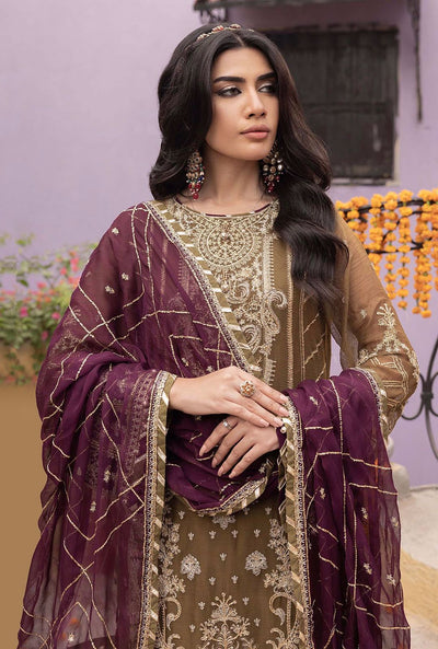 ADAN LIBAS  -3PC UNSTITCHED WINTER LUXURY CHIFFON EMBROIDERED SUIT DF-012