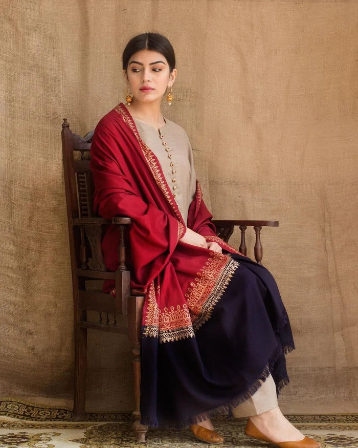 DYOT -3PC DHANAK EMBROIDERED SUIT DF-1854