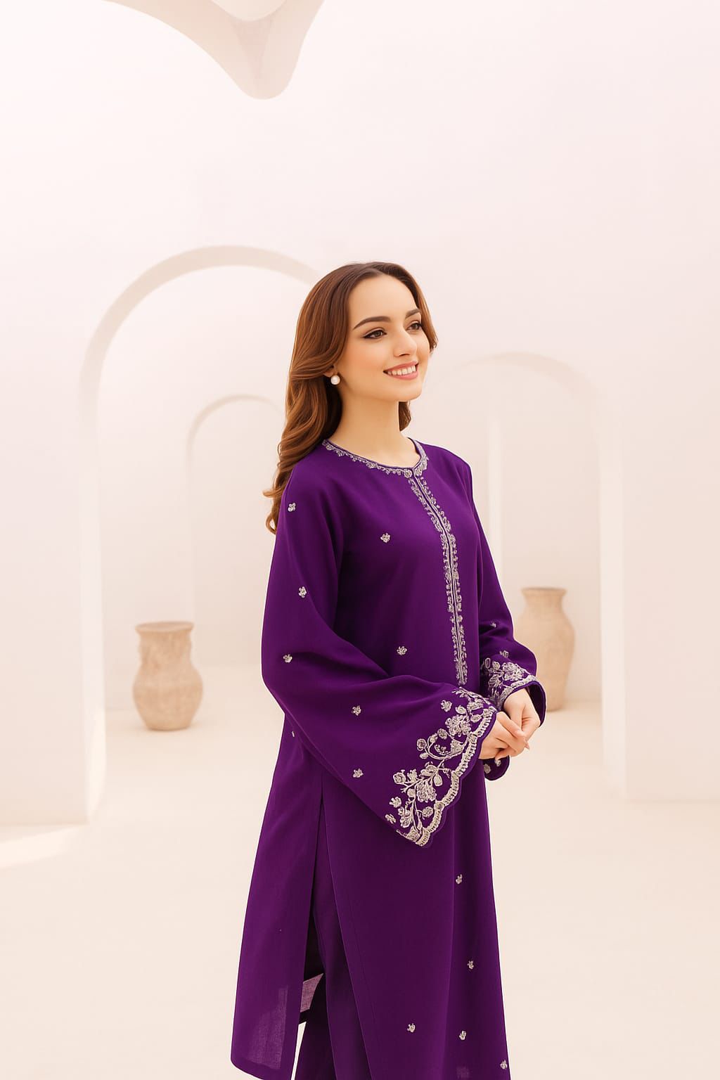 URGE -2PC UNSTITCHED DHANAK EMBROIDERED SUIT DF-679