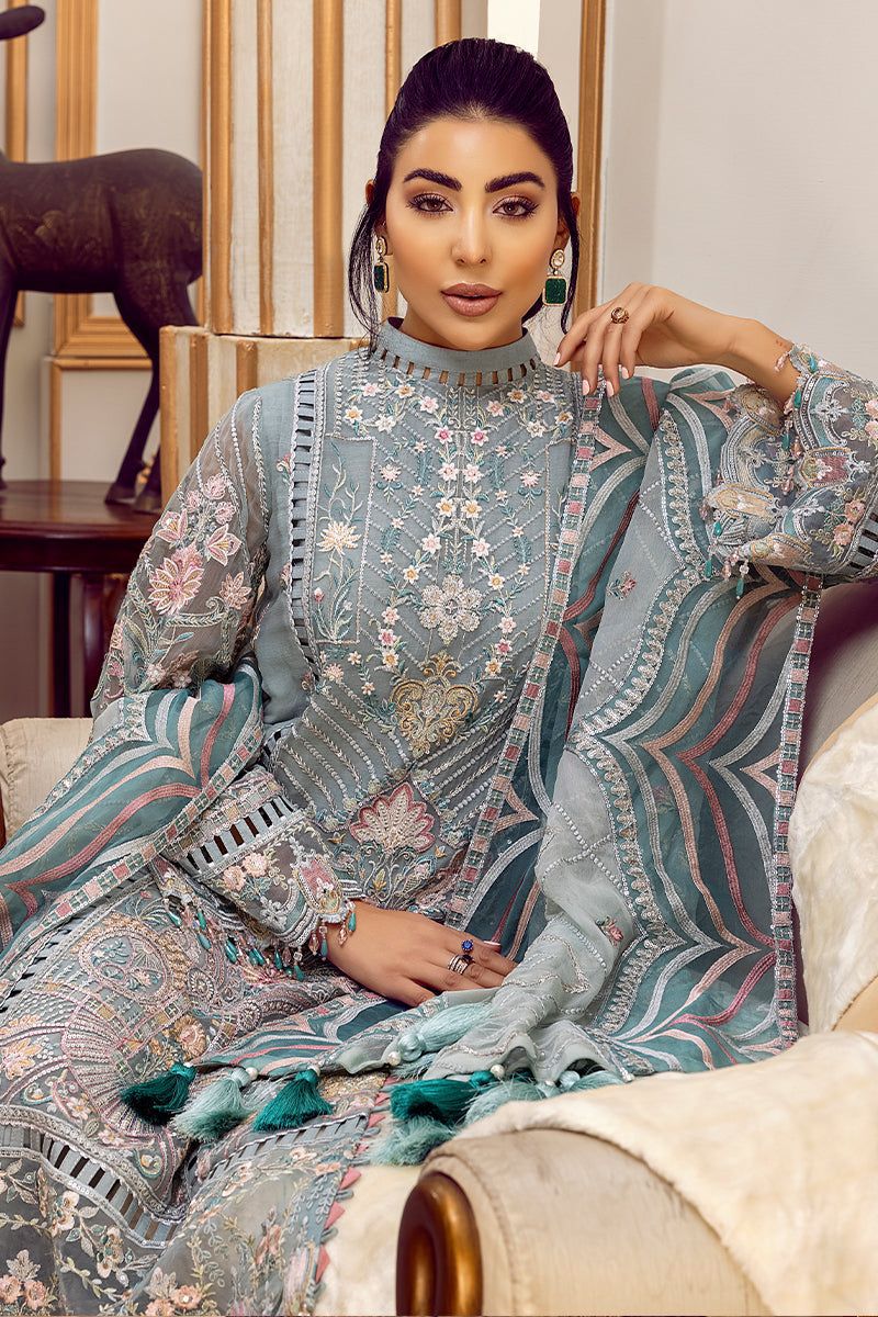 AHMOZI BY ADAN LIBAS WEDDING EDITS -3PC UNSTITCHED LUXURY CHIFFON EMBROIDERED SUIT DF-521