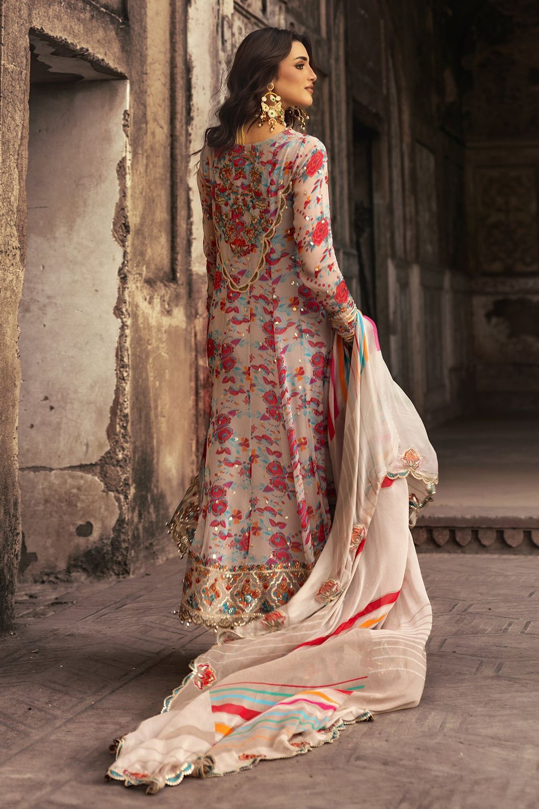 CHARIZMA -3PC UNSTITCHED LUXURY CHIFFON EMBROIDERED SUIT DF-1578