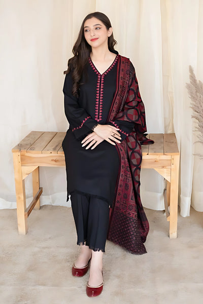 AISLING -3PC DHANAK EMBROIDERED SUIT DF-3729