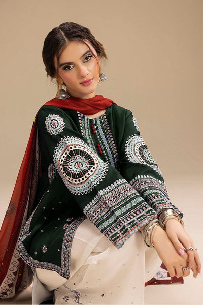 Jazmin - Unstitched Winter 3PC Dhanak Embroidered Suit DF -9274