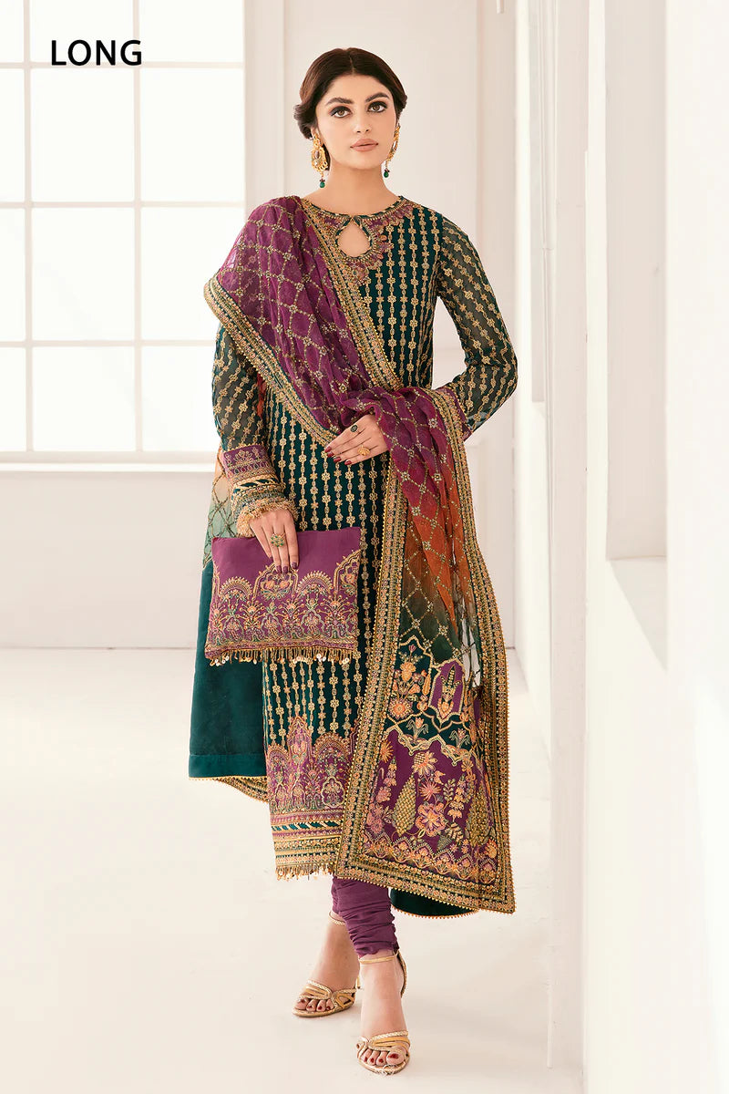 BAROQUE -3PC UNSTITCHED LUXURY EMBROIDERED CHIFFON UNSTITCHED DF-4582
