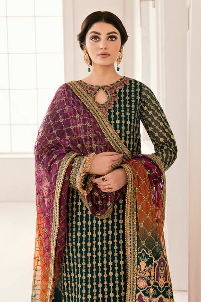 BAROQUE -3PC UNSTITCHED LUXURY EMBROIDERED CHIFFON UNSTITCHED DF-4582