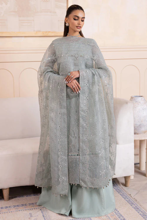 JAZMIN -3PC UNSTITCHED LUXURY CHIFFON EMBROIDERED SUIT DF-1679