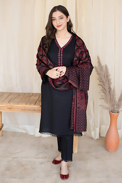 AISLING -3PC DHANAK EMBROIDERED SUIT DF-3729
