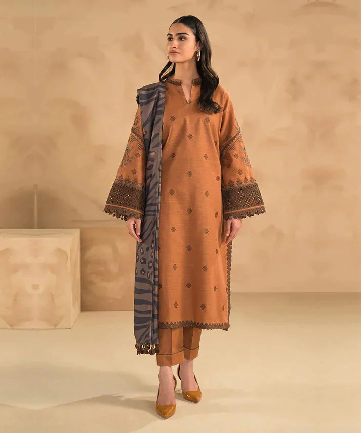 CHARIZMA -3PC DHANAK EMBROIDERED SUIT DF-1735