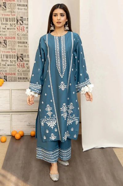 COCO BY ZARA SHAHJAHAN -3PC DHANAK EMBROIDERED SUIT DF-1551