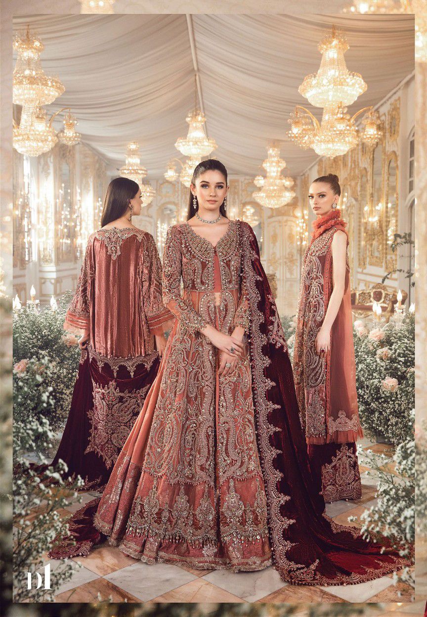 MARIA.B -3PC UNSTITCHED LUXURY NET EMBROIDERED MAXI DF-777