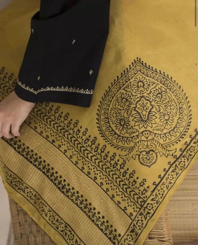 AISLING -3PC DHANAK EMBROIDERED SUIT DF-2543