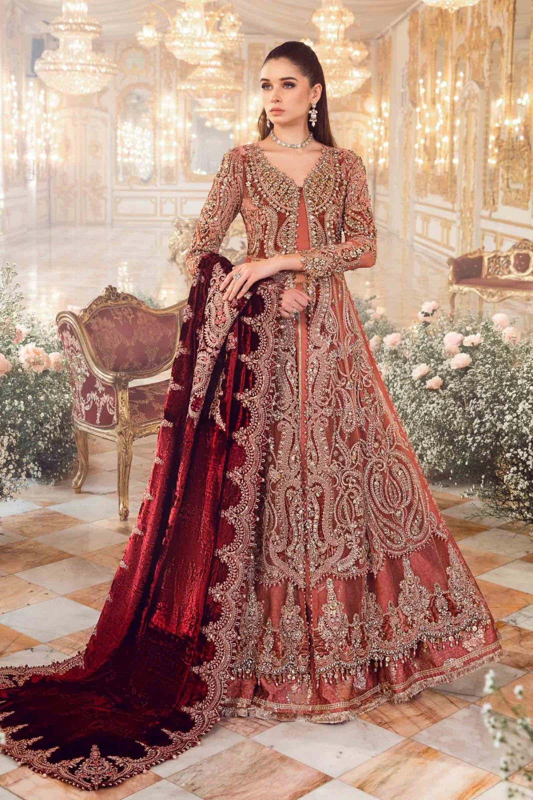 MARIA.B -3PC UNSTITCHED LUXURY NET EMBROIDERED MAXI DF-777