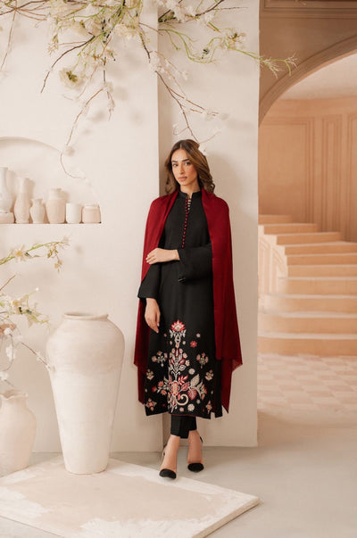 MARIA.B -3PC UNSTITCHED DHANAK EMBROIDERED SUIT DF-5007