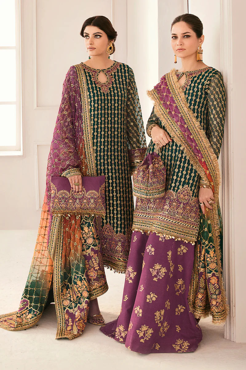 BAROQUE -3PC UNSTITCHED LUXURY EMBROIDERED CHIFFON UNSTITCHED DF-4582