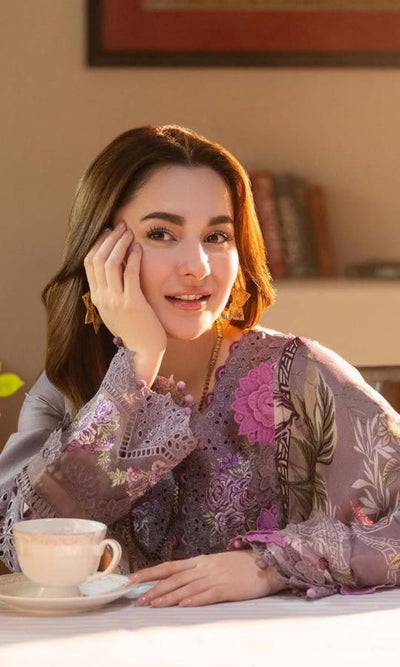 COCO BY ZARA SHAHJAHAN -3PC UNSTITCHED DHANAK CHIKANKARI EMBROIDERED SUIT DF-1273