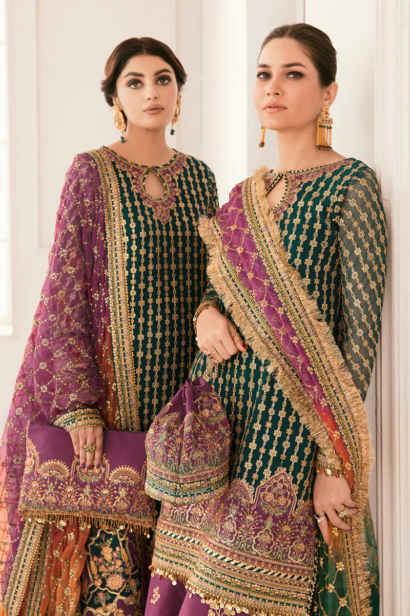 BAROQUE -3PC UNSTITCHED LUXURY EMBROIDERED CHIFFON UNSTITCHED DF-4582