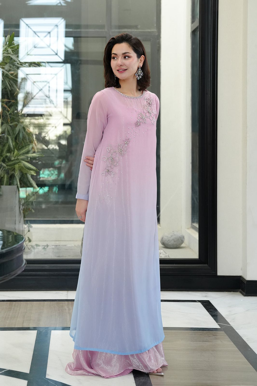 LULUSAR -3PC UNSTITCHED WINTER LUXURY CHIFFON EMBROIDERED SUIT DF-761