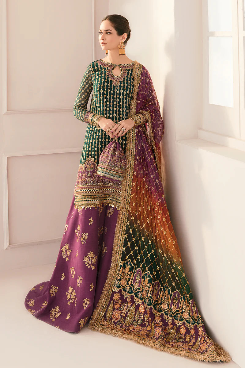 BAROQUE -3PC UNSTITCHED LUXURY EMBROIDERED CHIFFON UNSTITCHED DF-4582