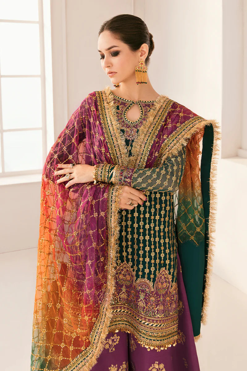 BAROQUE -3PC UNSTITCHED LUXURY EMBROIDERED CHIFFON UNSTITCHED DF-4582