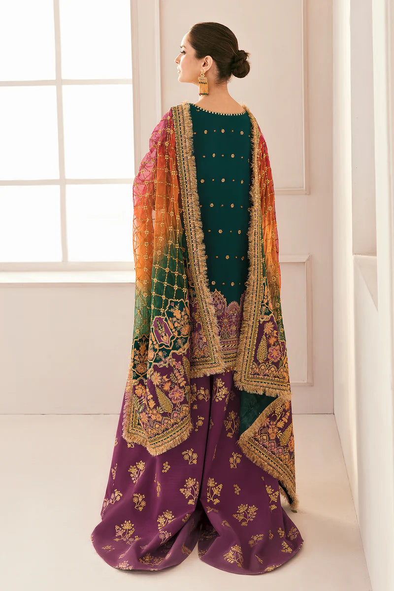 BAROQUE -3PC UNSTITCHED LUXURY EMBROIDERED CHIFFON UNSTITCHED DF-4582