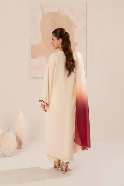 IZEL - Unstitched Winter 3PC Dhanak Embroidered Suit DF-1122