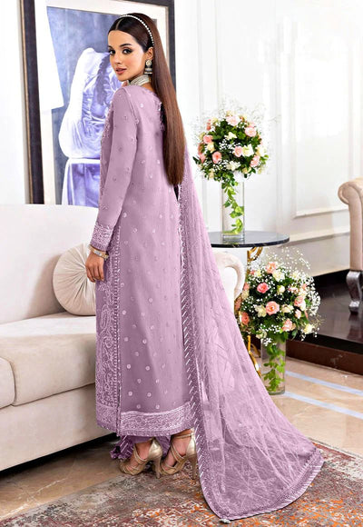 ASIM JOFA -3PC UNSTITCHED LUXURY CHIFFON EMBROIDERED SUIT DF-256