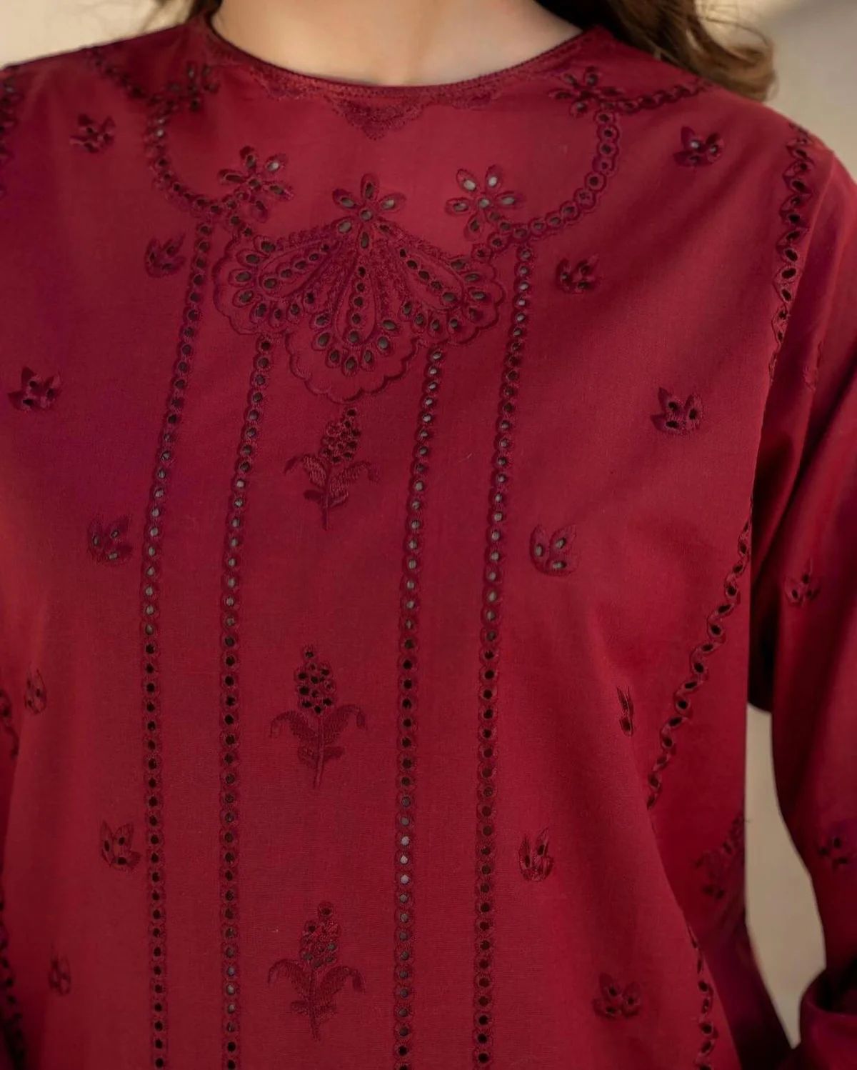 URGE -2pc Unstitched Dhanak Chikankari Embroidered Suit DF-555