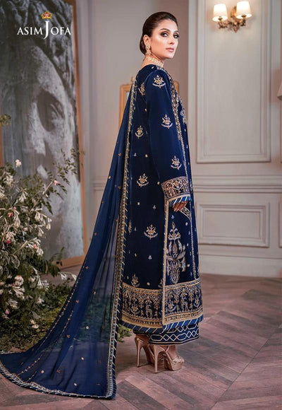ASIM JOFA AYEZA EDIT MAKHMAL COLLECTION -3PC UNSTITCHED LUXURY VELVET EMBROIDERED SUIT DF-888
