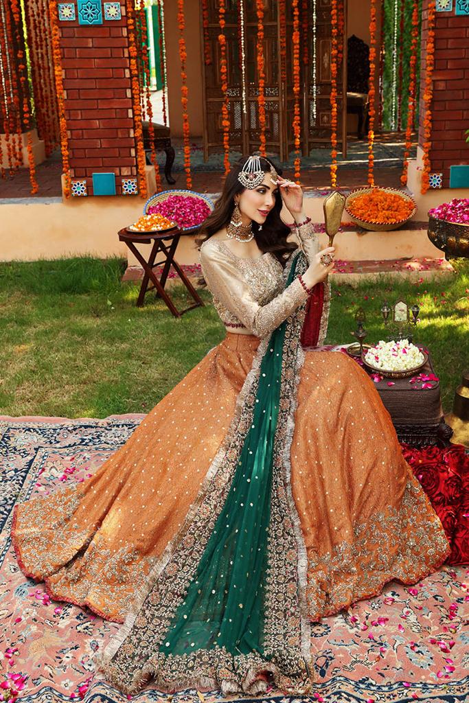 MARIA.B 3pc Unstitched Embroidered Bridal Maxi