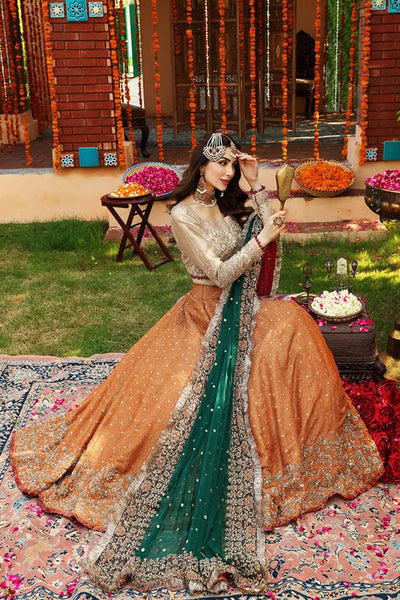 MARIA.B 3pc Unstitched Embroidered Bridal Maxi