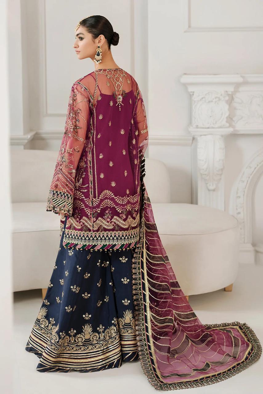 BAROQUE FESTIVE COLLECTION -3PC UNSTITCHED LUXURY NET EMBROIDERED SUIT DF-469