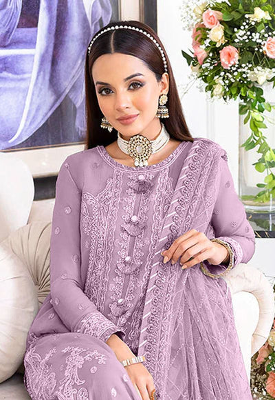 ASIM JOFA -3PC UNSTITCHED LUXURY CHIFFON EMBROIDERED SUIT DF-256